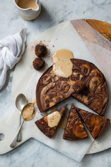 Chocolate swirl cake with tahini 