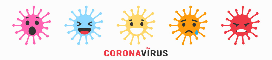 Emoji coronavirus. Concept for save the world with Covid-19 virus nCoV