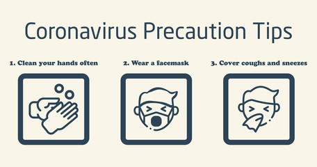 Coronavirus 2019-nCoV (Covid-19) prevention tips and precaution advices.