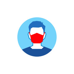 Covid-19 or Coronavirus 2019-nCoV disease prevention infographic icon. Put on masks