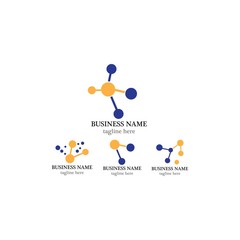 molecule logo template icon design