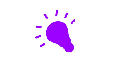 Technology icon,Light bulb icon,purple bulb icon on white background