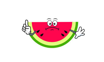 Illustration Vector of watermelon cartoon character flat design Perfect for T Shirt design,logo,sticker