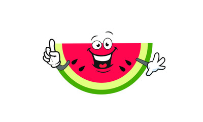 Illustration Vector of watermelon cartoon character flat design Perfect for T Shirt design,logo,sticker