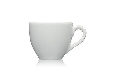 White cup isolated on a white background.