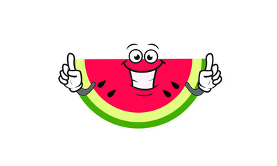Illustration Vector of watermelon cartoon character flat design Perfect for T Shirt design,logo,sticker