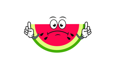 Illustration Vector of watermelon cartoon character flat design Perfect for T Shirt design,logo,sticker