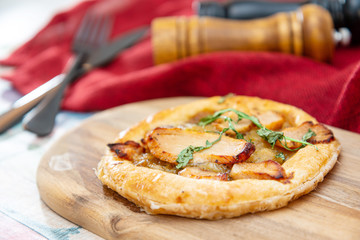 Delicious Mexican quesallidas made with chicken, tomato pieces and served with guacamole sauce.