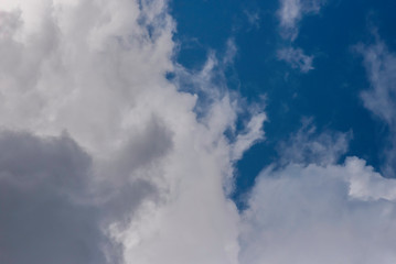 Dramatic clouds. Close view on clouds. Natural, not overprocessed.
