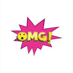 Comic speech bubbles OMG text. OMG logo design template vector. OMG emotion. 