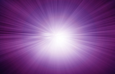 White, Glowing, Magic Lens Flare, Sun Ray on the Purple Background. Sparkle, Sunburst Effect. 