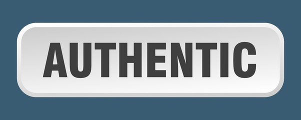 authentic button. authentic square 3d push button