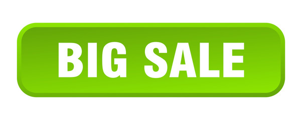 big sale button. big sale square 3d push button