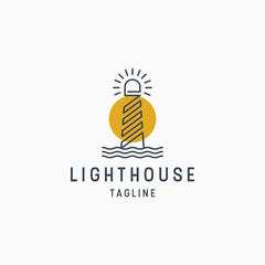 Lighthouse logo icon design template vector illustration