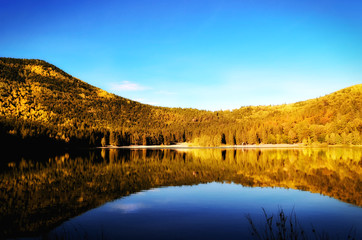 Lake reflection in autumn