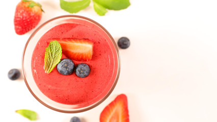 smoothie- fruit juice with strawberry and blueberry