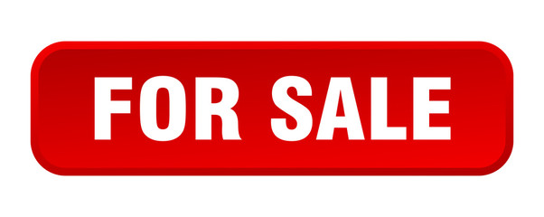 for sale button. for sale square 3d push button