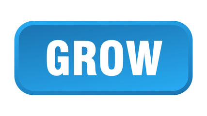 grow button. grow square 3d push button
