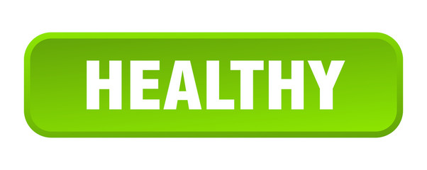 healthy button. healthy square 3d push button