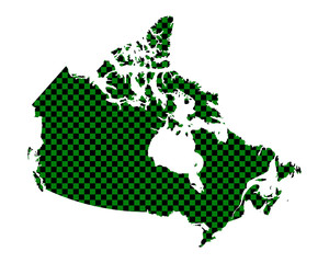 Karte von Kanada in Schachbrettmuster