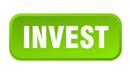 invest button. invest square 3d push button