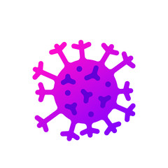 Coronavirus vector isolated on white. Bacteria Icon. Flat coronavirus bacteria icon for sign and symbol. Virus cells vector. Coronavirus bacteria COVID-2019. Dangerous cell from China, vector