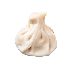 single boiled khinkali (dumpling) isolated