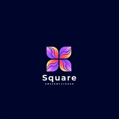 Vector Logo Illustration Abstract Square Gradient Colorful Style.