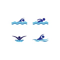 Swim logo template vector icon design