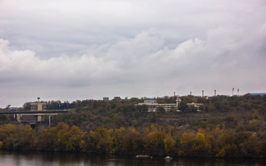  Dnieper river and view of the industrial city of Zaporozhye