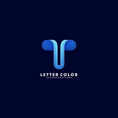 Vector Logo Illustration Abstract Letter Gradient Colorful Style.
