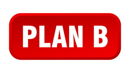 plan b button. plan b square 3d push button