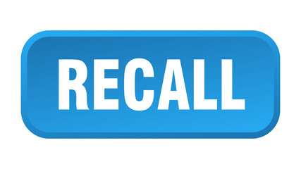 Fototapeta premium recall button. recall square 3d push button