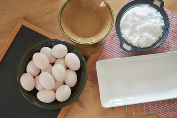 Duck eggs and salt for make salted egg