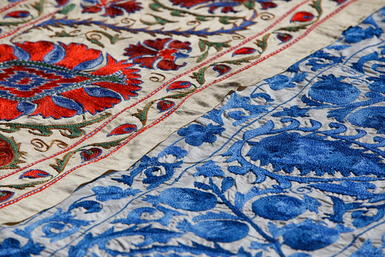 Suzani is a type of embroidered and decorative tribal textile made in Uzbekistan.