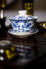 Blue and white porcelain tea set
