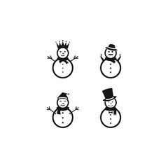 snowman logo vector icon template