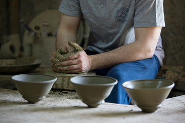 Potter at work in Uzbekistan