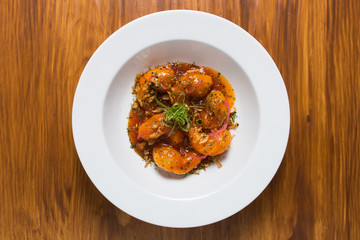 Deep-fried crispy wonton stuffed