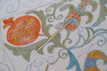 Suzani is a type of embroidered and decorative tribal textile made in Uzbekistan