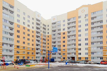 Multi-storey residential building and house territory, Russia.