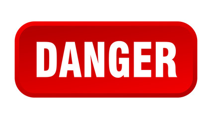 danger button. danger square 3d push button