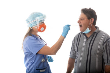 Throat swab for infectious disease influenza virus pandemic COVID-19