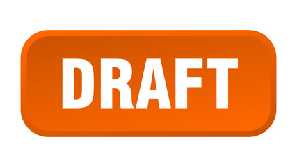 draft button. draft square 3d push button