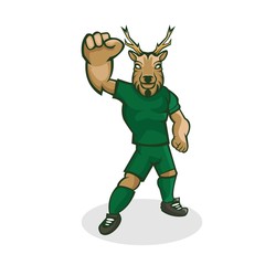 Deer cartoon mascot design with modern illustration concept style for sport team