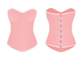 Women pink corset. vector illustration