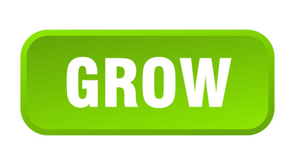 grow button. grow square 3d push button