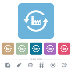 Reset to factory defaults flat icons on color rounded square backgrounds