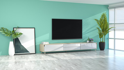 Indoor simple living room TV wall