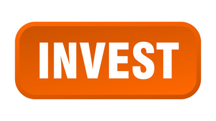 invest button. invest square 3d push button